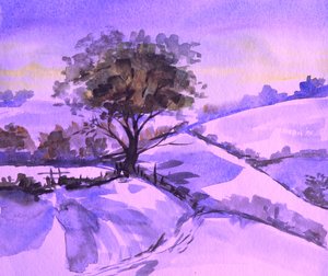 Purple Winter Landscape
