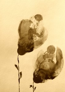 Sepia Abstract Flowers