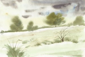 Serene Watercolor Landscape