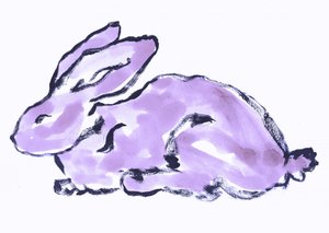 Whimsical Lavender Bunny