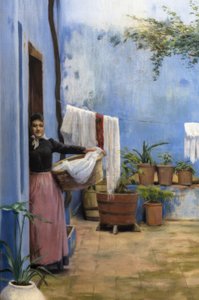 The Blue Patio by Santiago Rusiñol