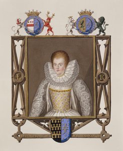 Portrait of Lettice Knollys Daughter of Sir Francis Knollys from Memoirs of the Court of Queen Elizabeth