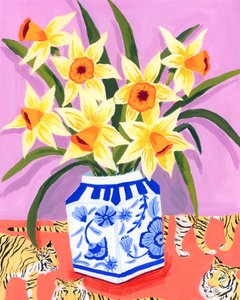 Vibrant Daffodils and Tigers by Sarah Gesek