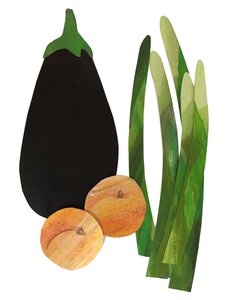 Asparagus, Apricots, Aubergine