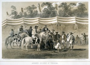 Japanese soldiers at Yukuhama, Japan by Sarony and Co