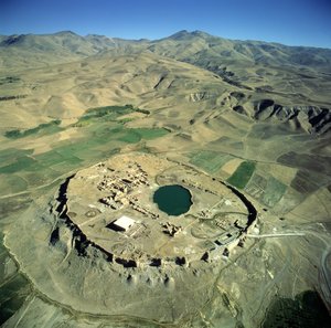 Aerial view of Takht-e Solalman, or Solomons Throne