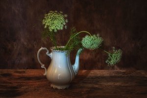 Rustic Floral Pitcher