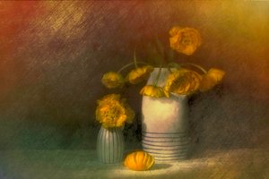 Yellow Ranunculus Still Life by Saskia Dingemans