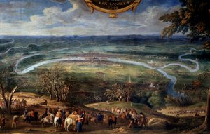 The Actions of Louis II of Bourbon, Prince of Conde (Grand Conde) (1621-1686), blockade of Paris in 1649 during the Fronde by Sauveur Le Conte
