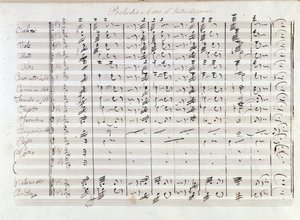 First page of the prelude of the opera Il bravo by Mercadante (1842)