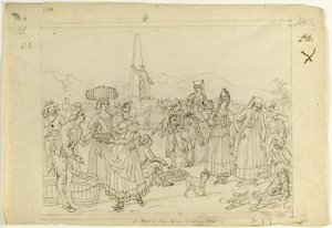 Market Scene by Saverio della Gatta