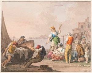On the Shore in Chiaja by Saverio della Gatta