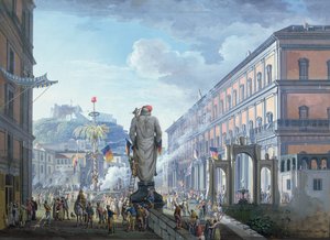 The Palazzo Reale, at the Moment When the Tree of Liberty was Cut Down and the Troops en Masse were Directed by the English in 1799
