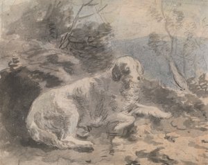 A Setter in a Landscape by Sawrey Gilpin