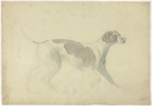 Fox Hound (front); Sketches of Horse and Rider (back) by Sawrey Gilpin