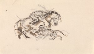 Horse and Rider being Attacked by a Lion by Sawrey Gilpin