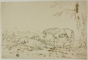 Landscape with Horses in Foreground