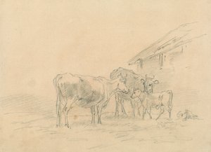 Two Cows and a Calf by Sawrey Gilpin