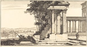 Landscape with Classical Ruins by Sébastien  Le Clerc I