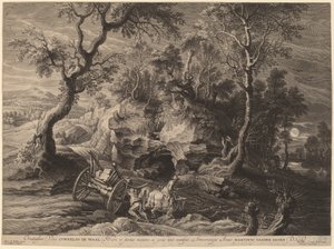 Rocky Landscape by Schelte Adams Bolswert after Sir Peter Paul Rubens