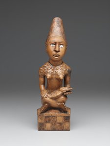 Seated Female Figure with Child (pfemba) Yombe Group, Kongo Peoples by School African