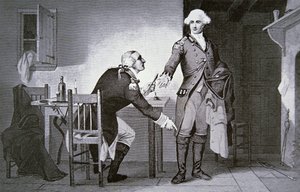American Traitor: General Benedict Arnold Instructing Andre to Hide Papers in His Boot Top
