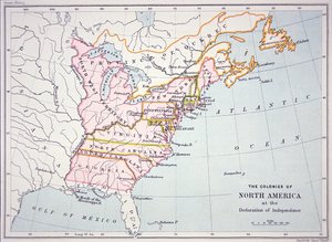 Map of the Colonies of North America at the Time of the Declaration of Independence