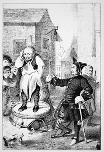 Peter Stuyvesant chastises Willem Wickendam for preaching a Baptist sermon by School American