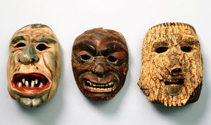 Three Austrian Christmas masks by School Austrian