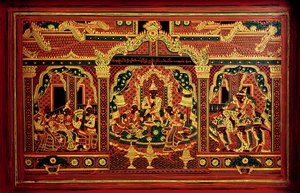 Detail of a Manuscript Chest from Myanmar by School Burmese