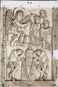 Carolingian art: holy women at the sepulcher (Ivory relief)