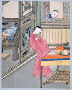 A Man Surprises his Lover at the Window by School Chinese