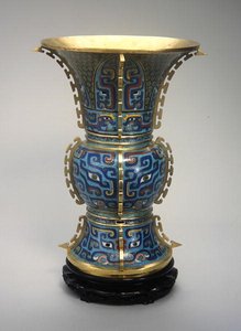A Zun Shaped Vase and Stand