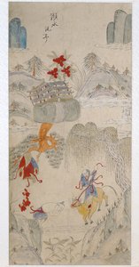 A Panel from an Eight Fold Screen Depicting Famous Stories of China