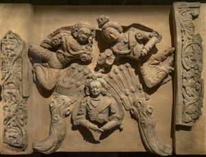 Bas-relief Illustrating an Earlier Life of the Buddha: Vishvantara Jataka. China, Xinjiang. End of the 6th Beginning of the 7th Century by School Chinese