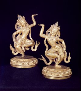 Bodhisattva, pair of Husante figures by School Chinese