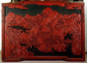 Carved Wall Plaque on Green Ground