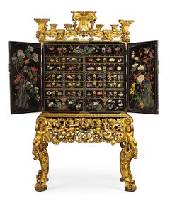 Chinese export cabinet on a William and Mary stand, late 17th century by School Chinese