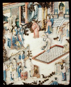 Detail (dignitary watching a female dancer), Qianlong period