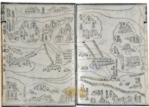Map of expeditions of Zheng He (1371-1433) or Hajji Mahmud dated 1431 by School Chinese