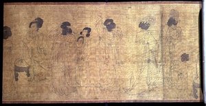 Palace Ladies at Leisure (detail) by School Chinese