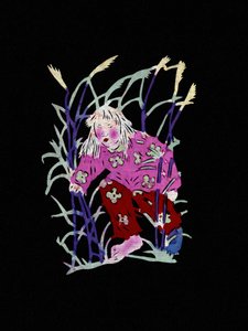 Peasant in herbs. Painted paper cutting or "Jian Zhi", Chinese folk art, Pekin