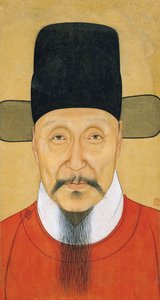 Portrait of He Bin. Gouache and ink anonymous 16th century Nanjing Museum by School Chinese