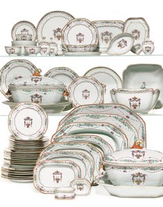 Priestly blessing dinner service, c.1785 by School Chinese