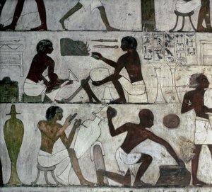 Necropole of the Nobles, Tomb of Rekhmire, artisans, Luxor Thebes by School Egyptian