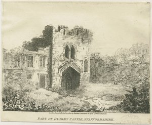 Dudley Castle - The Gatehouse: lithograph, nd [c 1801]