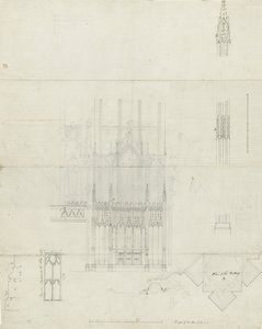 Interior of Lichfield Cathedral - Reredos to Altar by School English