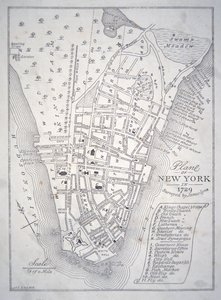 Plan of New York in 1729 by School English