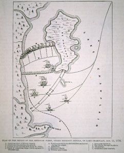 Plan of the defeat of the American Fleet on Lake Champlain