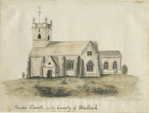 Shenstone Church: watercolour painting